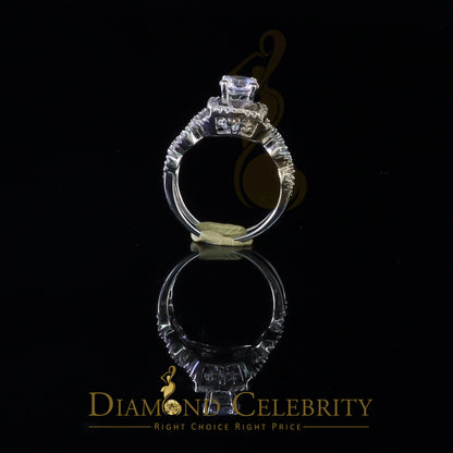 DiamondCelebritees Sterling Silver Square Cubic Zirconia 1.80ct Bridal White Womens Ring Size 7