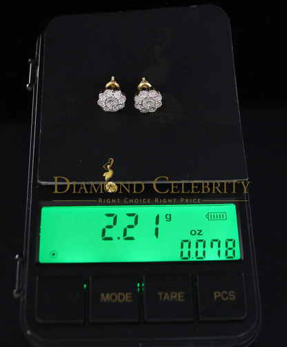 DiamondCelebritees 0.07 ct Diamond 925 Sterling Silver Yellow Floral Earrings For Men's & Women's