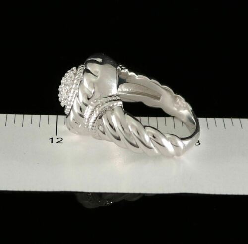 DiamondCelebritees 0.58ct Sterling White Silver Round Shape 925 Cubic Zirconia Womens Ring size 7