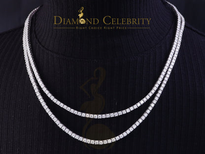 DiamondCelebritees Tennis Men's Necklace 925 Silver White 40ct Moissanite size 22inch & Width 3mm