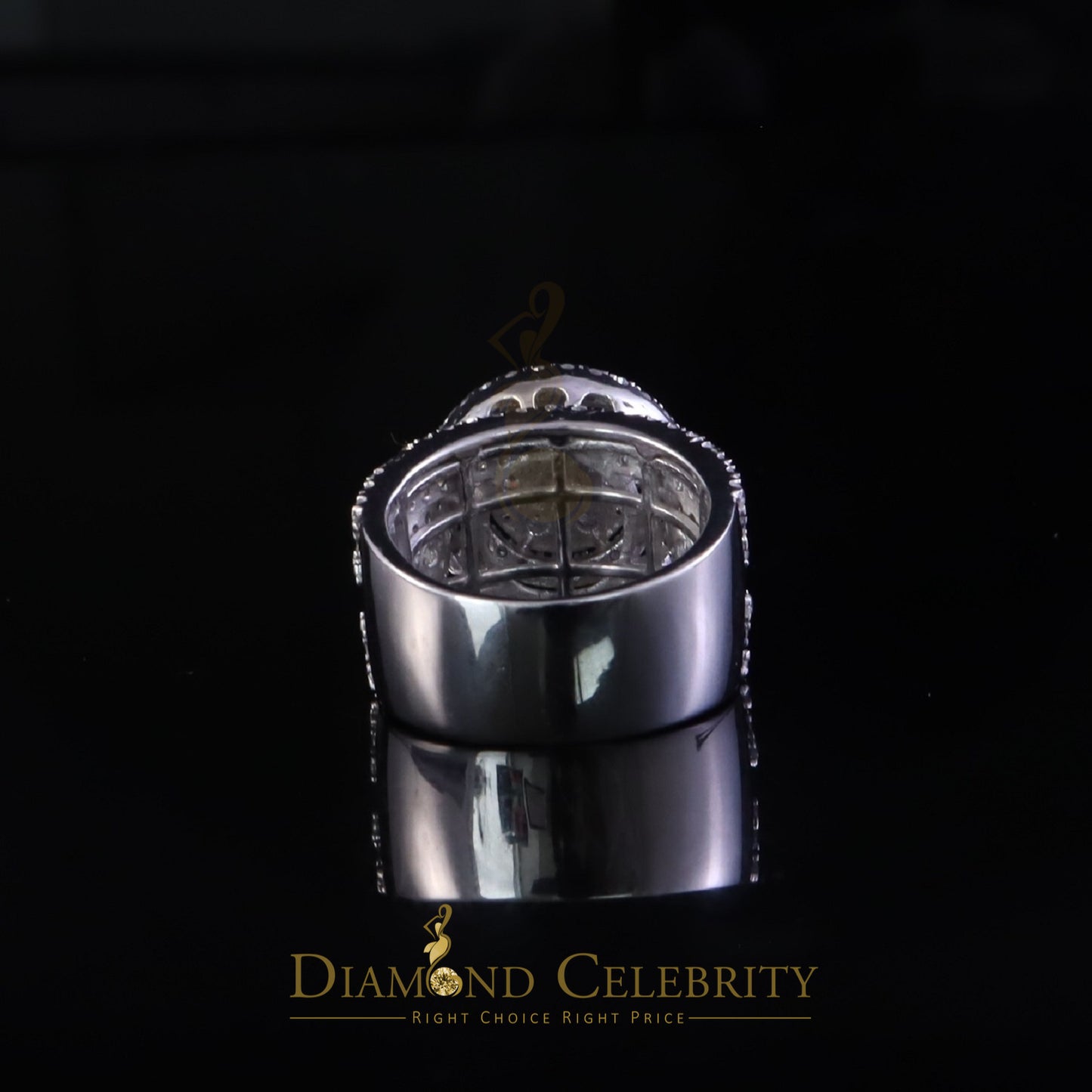 DiamondCelebritees 925 Silver Moissanite Cluster Stone Shape White 4.00ct VVS 'D' Rings SZ 8 Men's