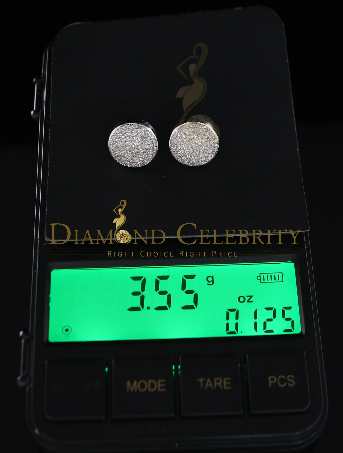 DiamondCelebritees 925 Sterling Silver White Hip Hop 0.66ct Diamond Men's/ Women's Stud Earrings