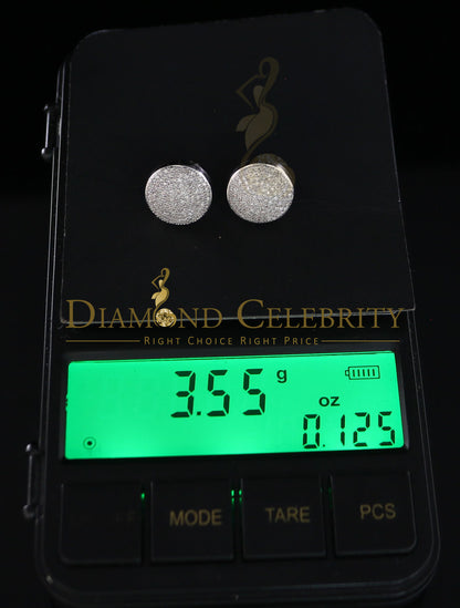 DiamondCelebritees 925 Sterling Silver White Hip Hop 0.66ct Diamond Men's/ Women's Stud Earrings
