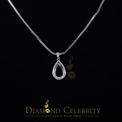DiamondCelebritees White Sterling Silver Pendant with Charming Necklace Shape 0.37ct Cubic Zirconia
