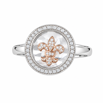 DiamondCelebritees White 0.50ct 925 Sterling Silver Fleur de lis Cubic Zirconia Women's Ring Size 7