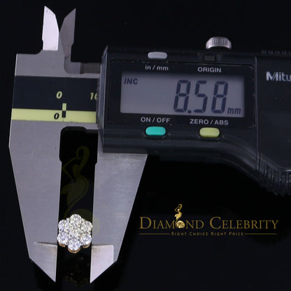 DiamondCelebritees  2.66ct Cubic Zirconia 925 Yellow Silver Women's & Men's Hip Hop Floral Earrings