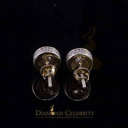 DiamondCelebritees Men's/Womens 925 Silver Yellow 0.50ct VVS 'D' Moissanite Round Stud Earrings