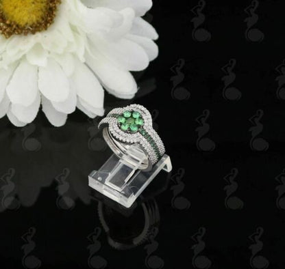DiamondCelebritees 925 Sterling White Silver 2.50ct Floral Shape Cubic Zirconia Womens Ring SZ 6.5