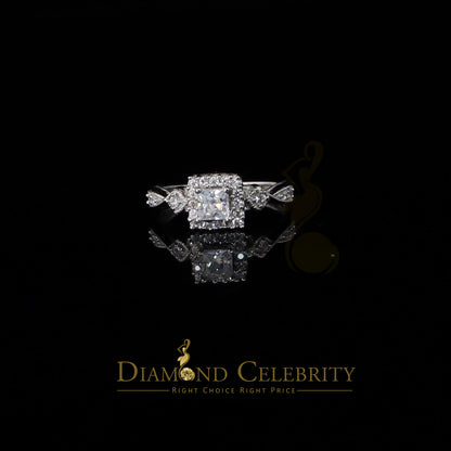 DiamondCelebritees 925 Silver White 0.75ct Square Shape Engagement CZ Women's Ring Size 7