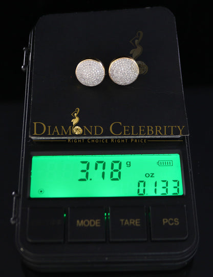 DiamondCelebritees 925 Sterling Silver Yellow Hip Hop 0.66ct Diamond Men's/ Women's Stud Earrings