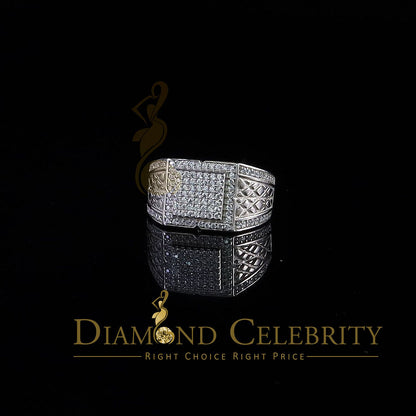 DiamondCelebritees 925 Silver White 1.25ct Cubic Zirconia Wide Square Engagement Men's Ring Size 10