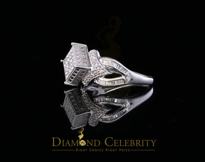 DiamondCelebritees 0.50 CT Real Diamond 925 Silver White Cinderella Womens Ring Size 7