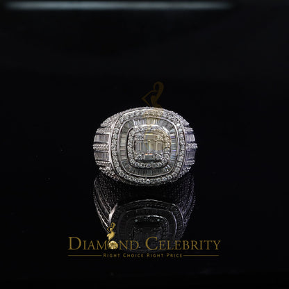 DiamondCelebritees 925 Sterling White Silver 5.50ct VVS 'D' Moissanite Round Rings SZ 10 for Men's