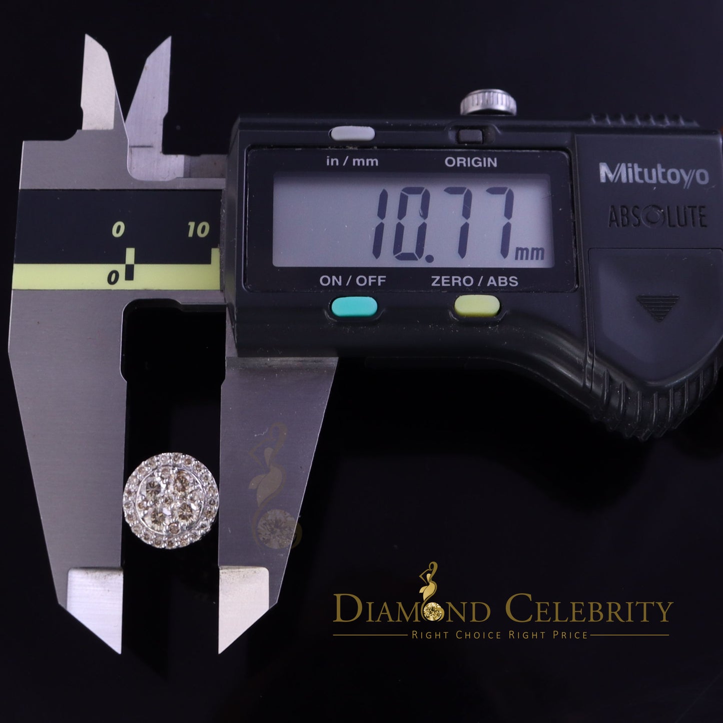 DiamondCelebritees 10K Real White Gold Real Diamond 1.25CT Men's/Women's Stud Round Earring