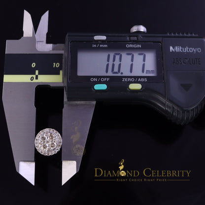 DiamondCelebritees 10K Real White Gold Real Diamond 1.25CT Men's/Women's Stud Round Earring