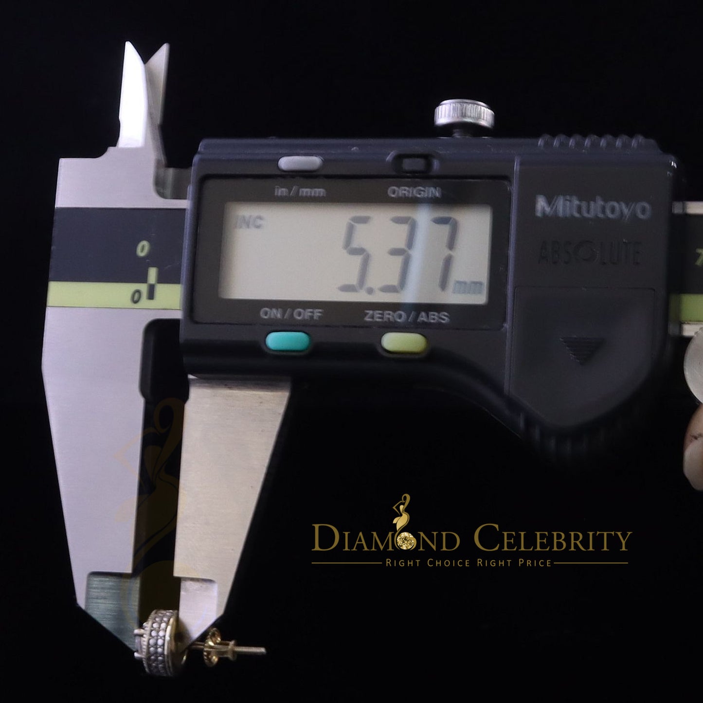 DiamondCelebritees Men's/Womens 925 Silver Yellow 0.50ct VVS 'D' Moissanite Round Stud Earrings