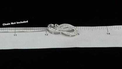 DiamondCelebritees White Sterling Silver Pendant with Charming FASHION Shape 0.28ct Cubic Zirconia