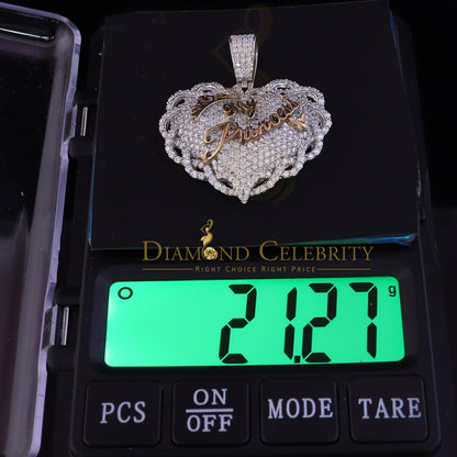 Diamondcelebritees  Celebrities 925 Silver White "MY PRINCESS" Heart Pendant 6.00ct Real Moissanite
