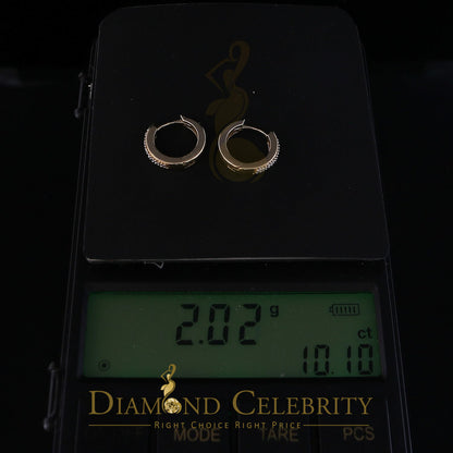 DiamondCelebritees 0.07ct Diamond 925 Sterling Silver Yellow Hoop Stud Earrings For Men's / Women's
