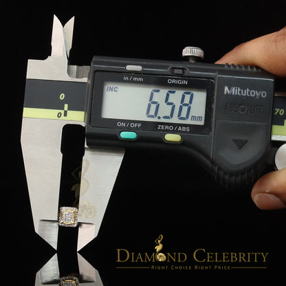 DiamondCelebritees 0.15ct Diamond 925 Sterling Silver Yellow Square Earring For Men's / Women's