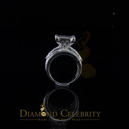 DiamondCelebritees 5.82ct Cubic Zirconia Cinderella 925 Silver White Engagement Women's Ring size 7