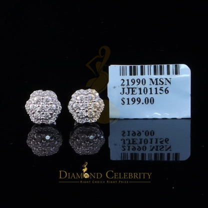 Diamondcelebritees Women's/Men's 925 Silver White 0.50ct VVS 'D' Moissanite Floral Stud Earrings