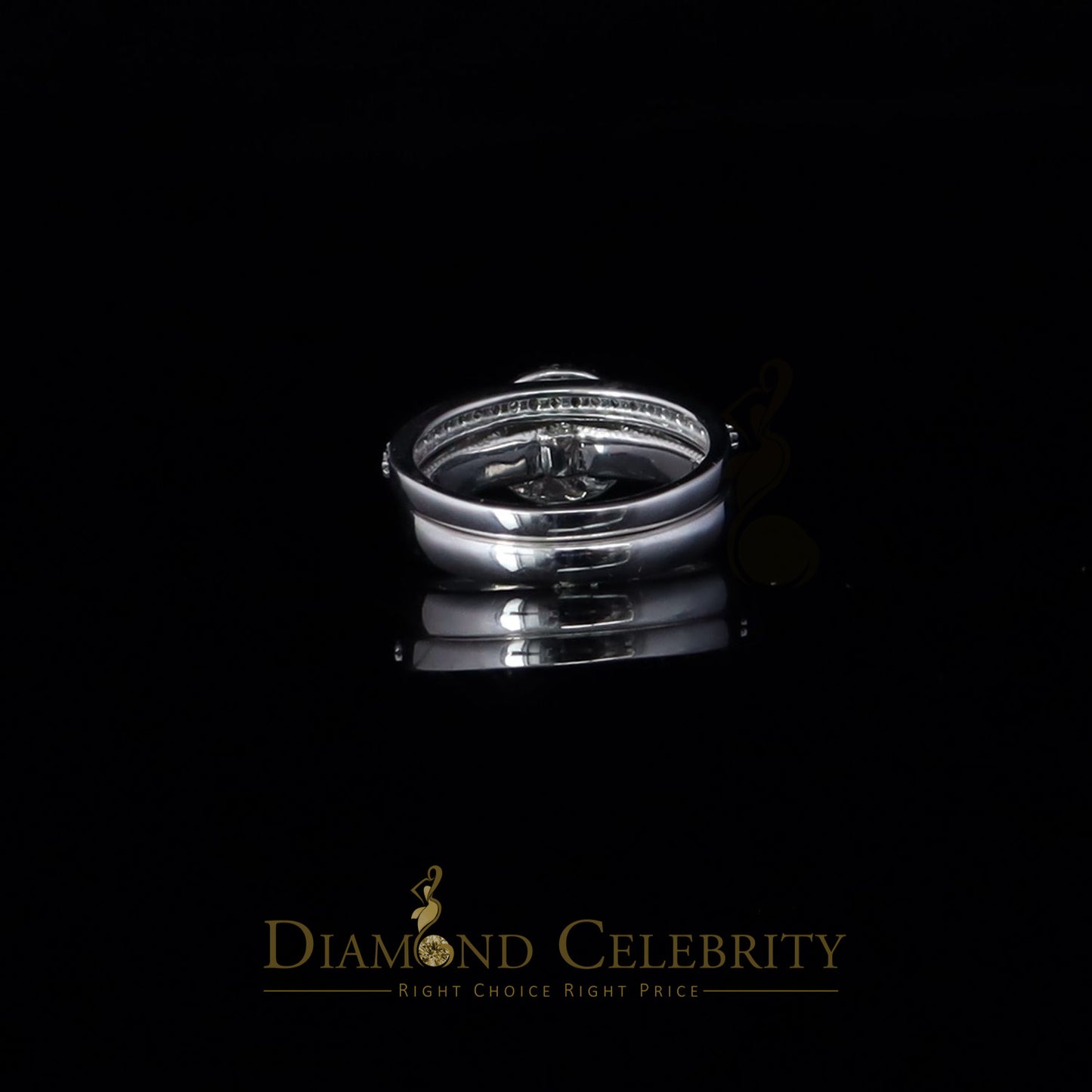 DiamondCelebritees 925 Women's White Silver 1.25ct CZ Round shape 2pcs Bridal /Engagement Ring SZ 7