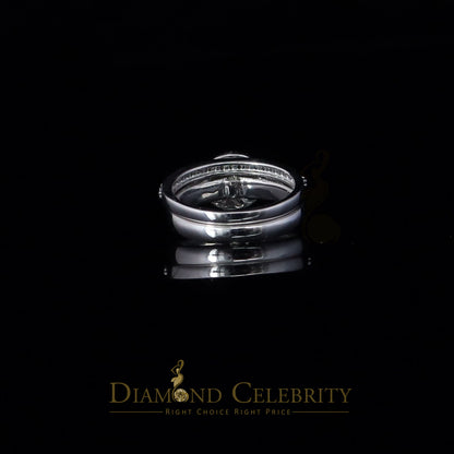 DiamondCelebritees 925 Women's White Silver 1.25ct CZ Round shape 2pcs Bridal /Engagement Ring SZ 7