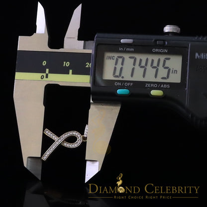 DiamondCelebritees 925 Sterling Silver Fashion Ribbon Shape Pendant Yellow 0.26ct Cubic Zirconia