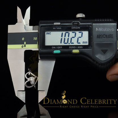 DiamondCelebritees 925 Sterling White Silver 0.10ct Cubic Zirconia Double Heart Women's Ring Size 7