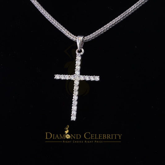 DiamondCelebritees White Sterling Silver Pendant 2.31ct Cubic Zirconia Stone Beautiful CROSS Shape