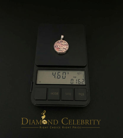 DiamondCelebritees New 925 White Sterling Silver Mom Floating flower / Beads Charm Glass CZ Pendant