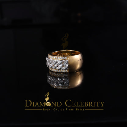 DiamondCelebritees 1.50ct VVS 'D' Silver Yellow For Men's & Women's Band Moissanite Ring Size 8