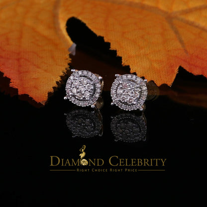 DiamondCelebritees 925 Sterling Silver 0.35 ct Diamond for Women's/Men's Yellow Stud Round Earrings
