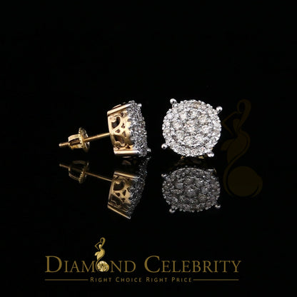 DiamondCelebritees Men's/Women's 10K Real Yellow Gold with 1.20CT Real Diamond Stud Earrings