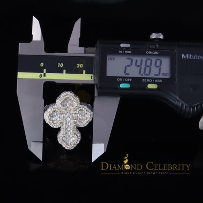 DiamondCelebritees New White 925 Sterling Silver 6.00ct VVS D Moissanite Rings Size 10 Cross Men's