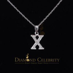 Attractive Sterling SilverAll Alphabet Letter White Pendant with Cubic Zirconia