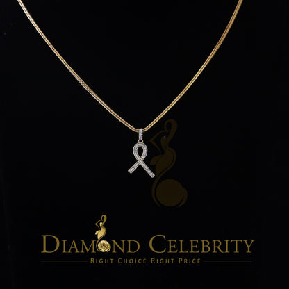 DiamondCelebritees 925 Sterling Silver Fashion Ribbon Shape Pendant Yellow 0.26ct Cubic Zirconia