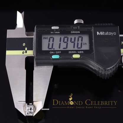DiamondCelebritees  White Silver 1.12ct Cubic Zirconia 925 Women's & Men's Hip Hop Square Earrings