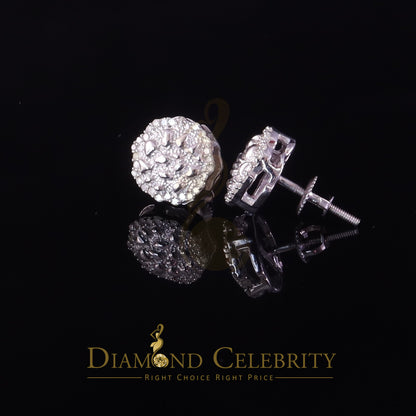 DiamondCelebritees 0.15ct Diamond 925 Sterling White Silver For Men's & Womens Stud Nugget Earrings