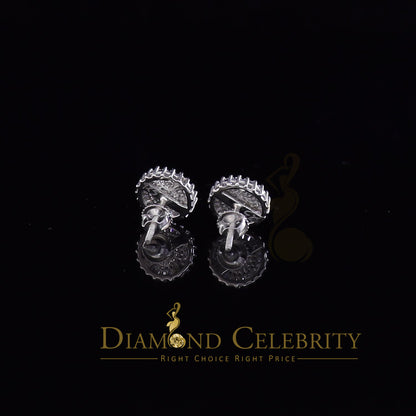 DiamondCelebritees  White 925 Sterling Silver 0.24ct Cubic Zirconia For Women & Men Round Earrings
