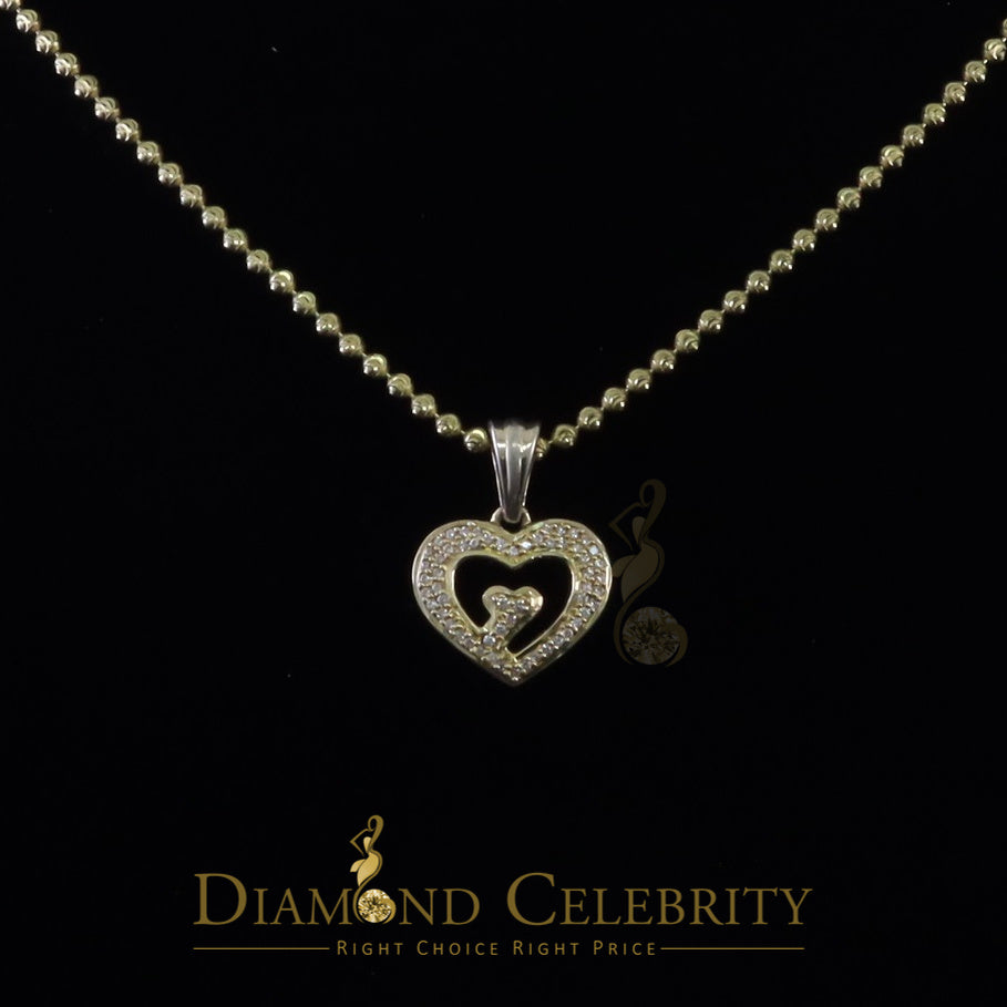 DiamondCelebritees Promising Yellow Sterling Silver Heart Pendant with 2.38 Grams w/ Cubic Zirconia