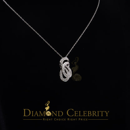 DiamondCelebritees White Sterling Silver Pendant with Charming FASHION Shape 0.28ct Cubic Zirconia