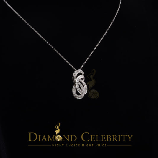 DiamondCelebritees White Sterling Silver Pendant with Charming FASHION Shape 0.28ct Cubic Zirconia