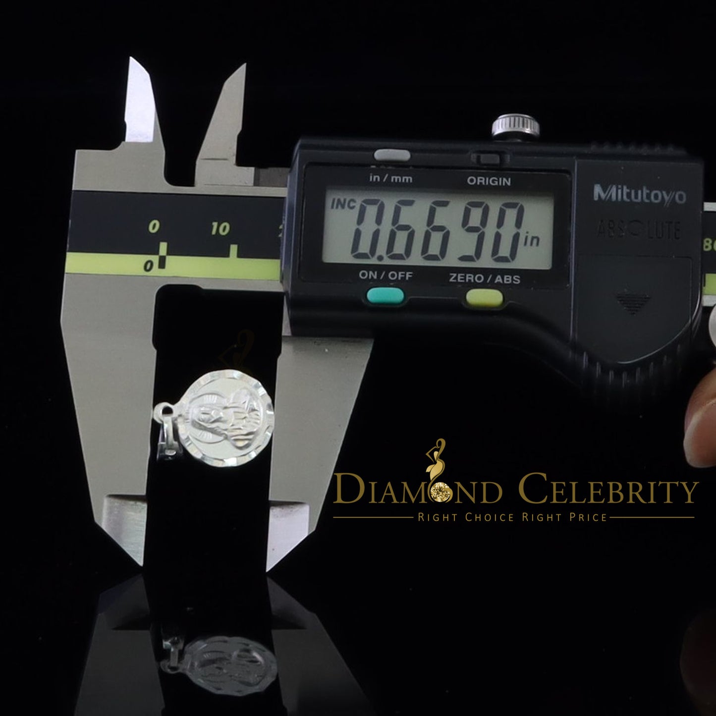 DiamondCelebritees 925 Sterling Silver Double Side Lady Guadalupe Men's/Women's Pendant Religious