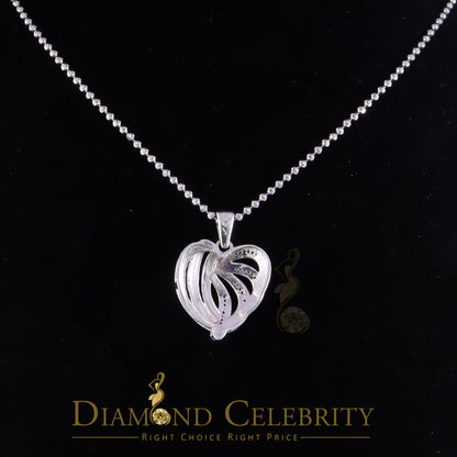 DiamondCelebritees White Heart Shape looking 925 Sterling Silver Pendant 0.22ct Cubic Zirconia