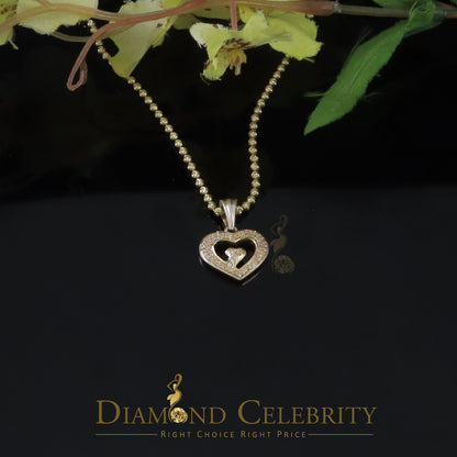 DiamondCelebritees Promising Yellow Sterling Silver Heart Pendant with 2.38 Grams w/ Cubic Zirconia