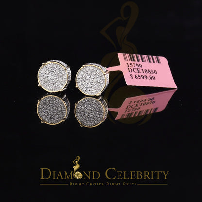 DiamondCelebritees 925 Sterling Silver Yellow Hip Hop 0.40ct Diamond Men's/ Women's Stud Earrings