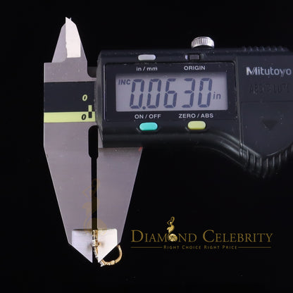 DiamondCelebritees Moissanite Stone 925 Silver Round Yellow Hip Hop Cross Stud Earring Men's/Womens