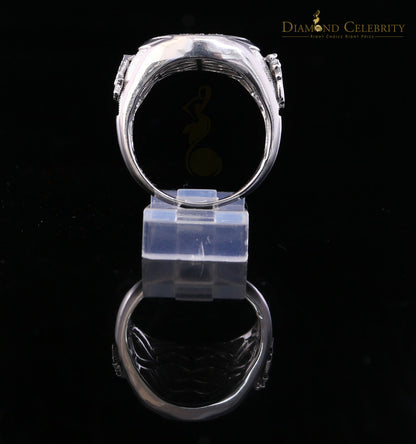 DiamondCelebritees 925 White Silver Masonic 0.50 CT Real Diamond Men's Engagement Big Ring Size 12